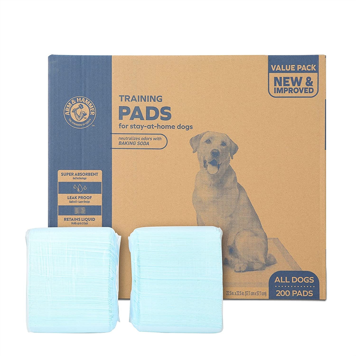 for Dogs Training Pads for Stay-At-Home Dogs | New & Improved Super Absorbent, Leak-Proof, Odor Control Quilted Dog Training Pads with Baking Soda | 200 Count Wee Wee Pads Bulk,White