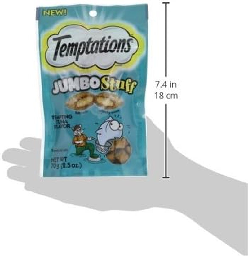 Jumbo Stuff Crunchy and Soft Cat Treats Tempting Tuna Flavor, 2.47 Oz. Pouch (Pack of 12)