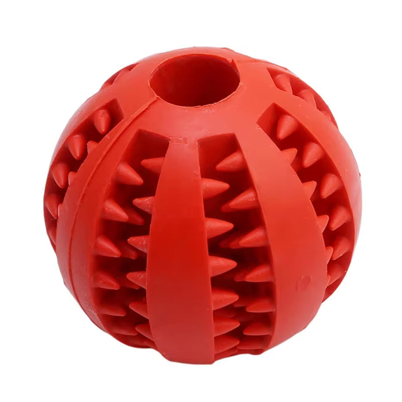 Dog Food Treat Feeder Funny Pet Interactive Rubber Ball Dogs Chew Toy Tooth Cleaning Ball Puppy Training Bite Resistant Toy Ball