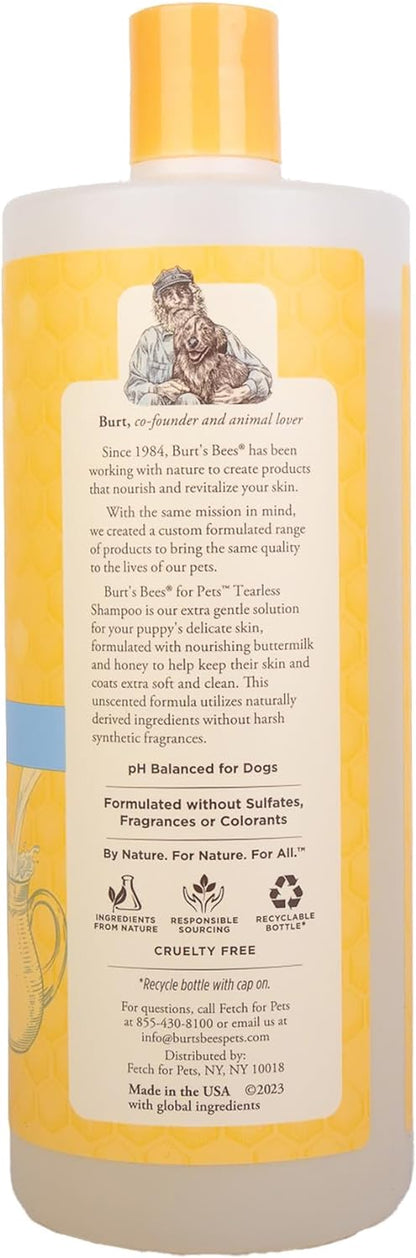 Tearless Puppy Shampoo with Buttermilk, 95% Natural Origin Formulas, Shampoo for Puppies - Gentle Dog and Puppy Shampoo Tear Free, Best Puppy Shampoo Tearless, 32 Oz