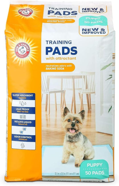 for Dogs Puppy Training Pads with Attractant | New & Improved Super Absorbent, Leak-Proof, Odor Control Quilted Puppy Pads with Baking Soda| 50 Count Wee Wee Pads