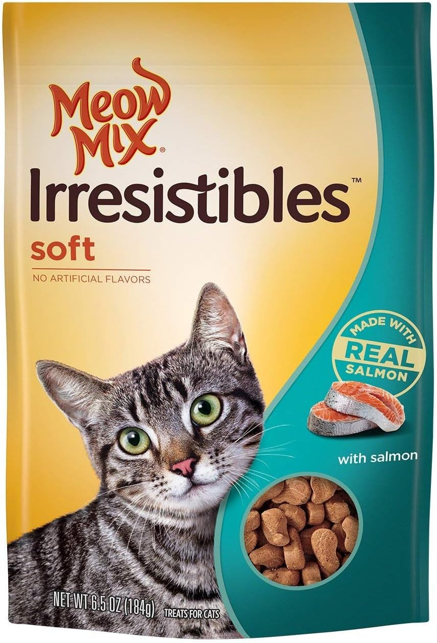 Irresistibles Soft Cat Treats, Salmon, 6.5 Ounce Bag (Pack of 10)