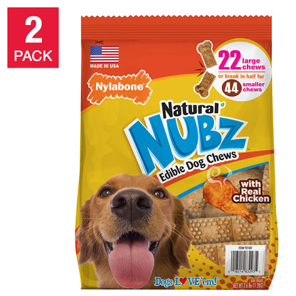 NUBZ Dog Chews, 22-Count, 2-Pack