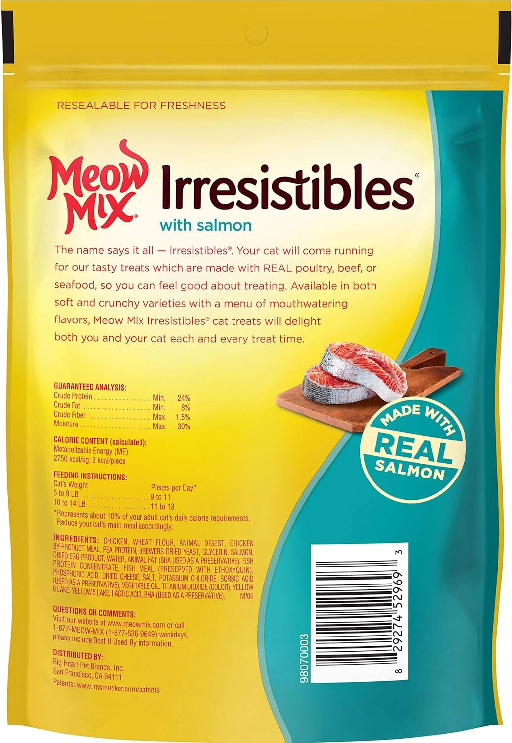 Irresistibles Soft Cat Treats, Salmon, 12 Ounce (Pack of 5)