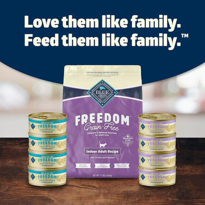 Freedom Grain-Free Adult Wet Cat Food, Complete & Balanced Nutrition for Indoor Cats, Made with Natural Ingredients, Fish Recipe, 5.5-Oz Cans (24 Count)