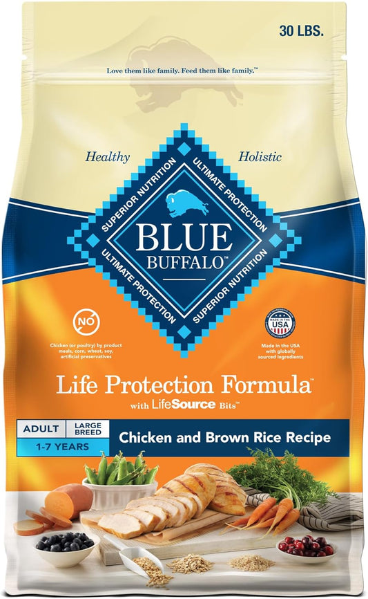 Life Protection Formula Large Breed Adult Dry Dog Food, Promotes Joint Health and Lean Muscles, Made with Natural Ingredients, Chicken & Brown Rice Recipe, 30-Lb. Bag