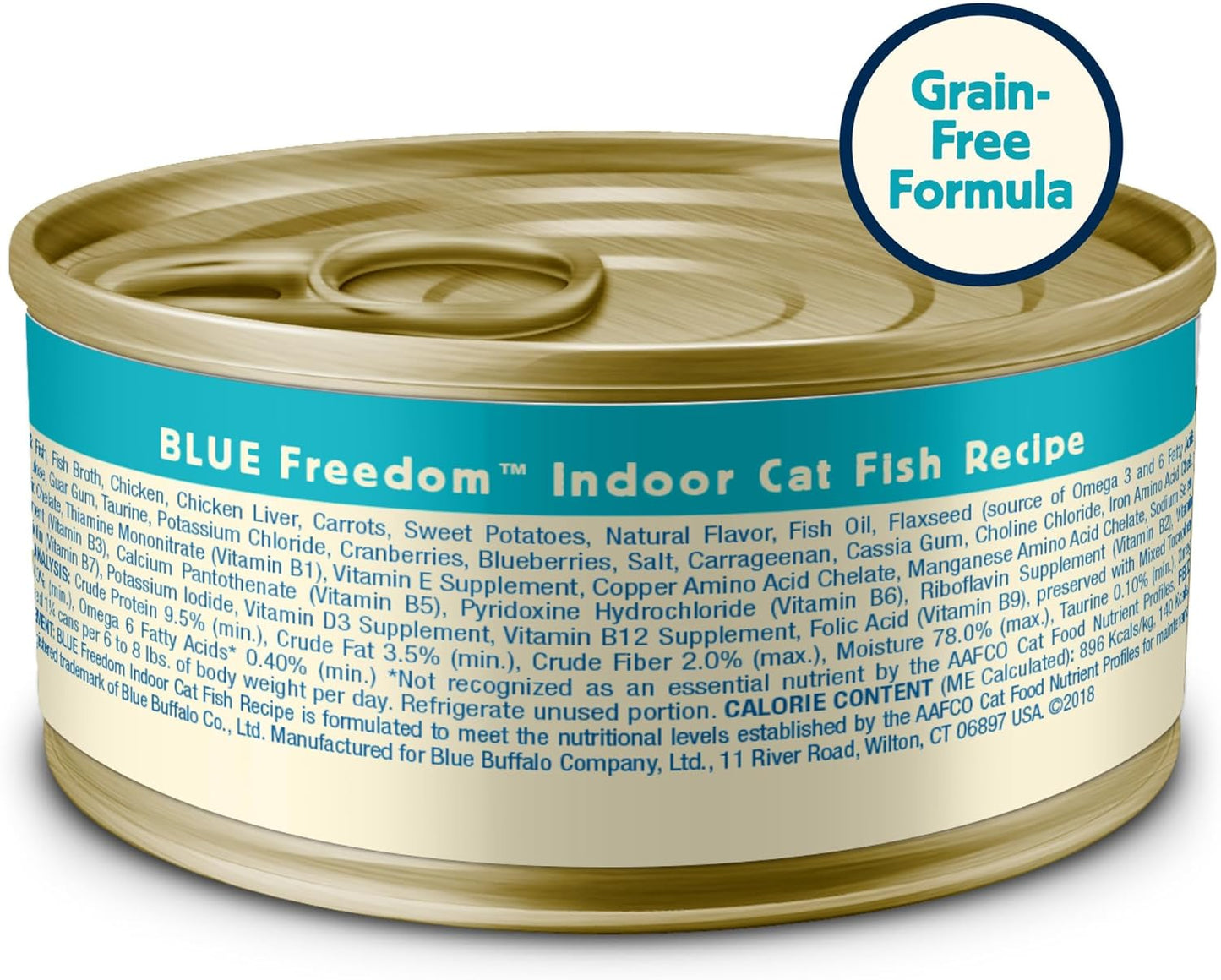 Freedom Grain-Free Adult Wet Cat Food, Complete & Balanced Nutrition for Indoor Cats, Made with Natural Ingredients, Fish Recipe, 5.5-Oz Cans (24 Count)