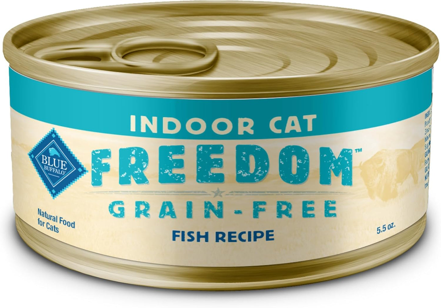 Freedom Grain-Free Adult Wet Cat Food, Complete & Balanced Nutrition for Indoor Cats, Made with Natural Ingredients, Fish Recipe, 5.5-Oz Cans (24 Count)