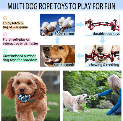 14 Pack Puppy Toys Small Dog Toys for Puppies Small Medium Dogs, Puppy Teething Chew Toys for Tooth Brush, Dog Puppy Chew Toys for Teething, Various Dog Teething Toys Pack with Ropes